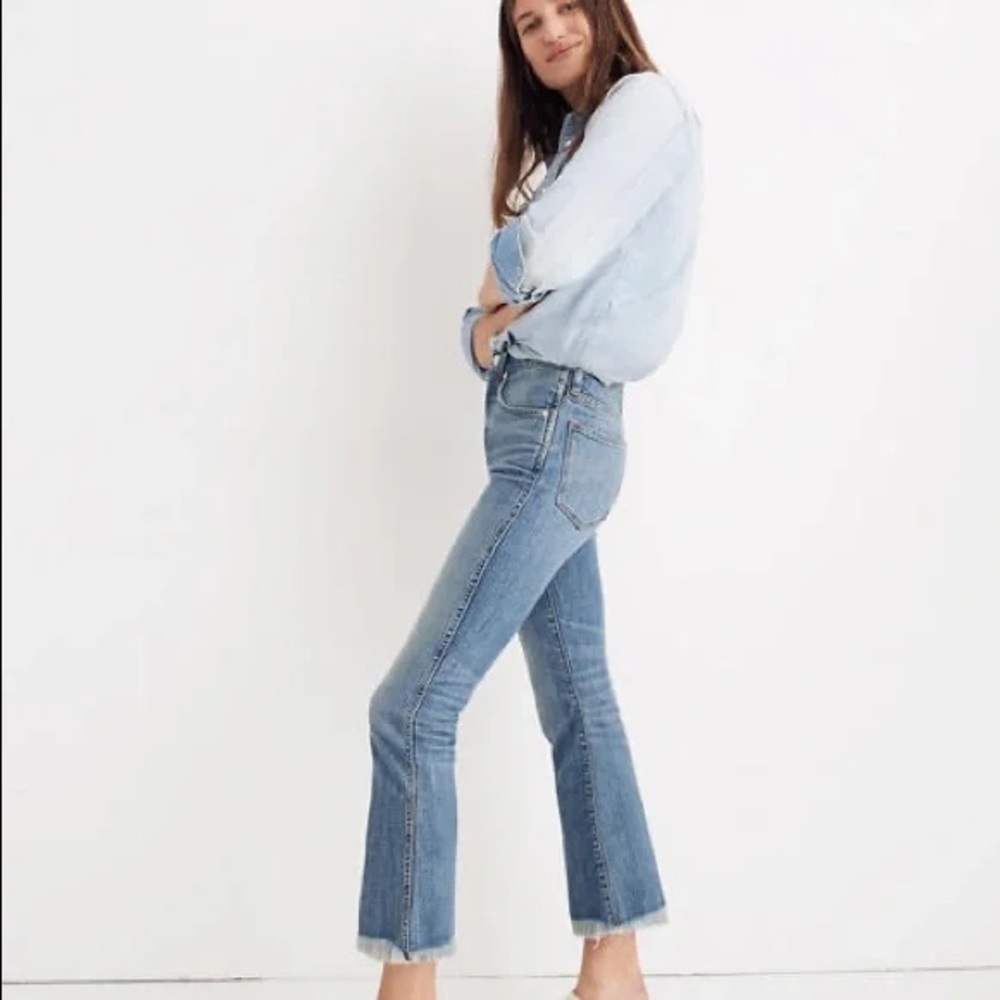 Madewell Cali Demi Boot, raw hem, size 28